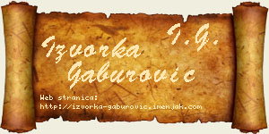 Izvorka Gaburović vizit kartica